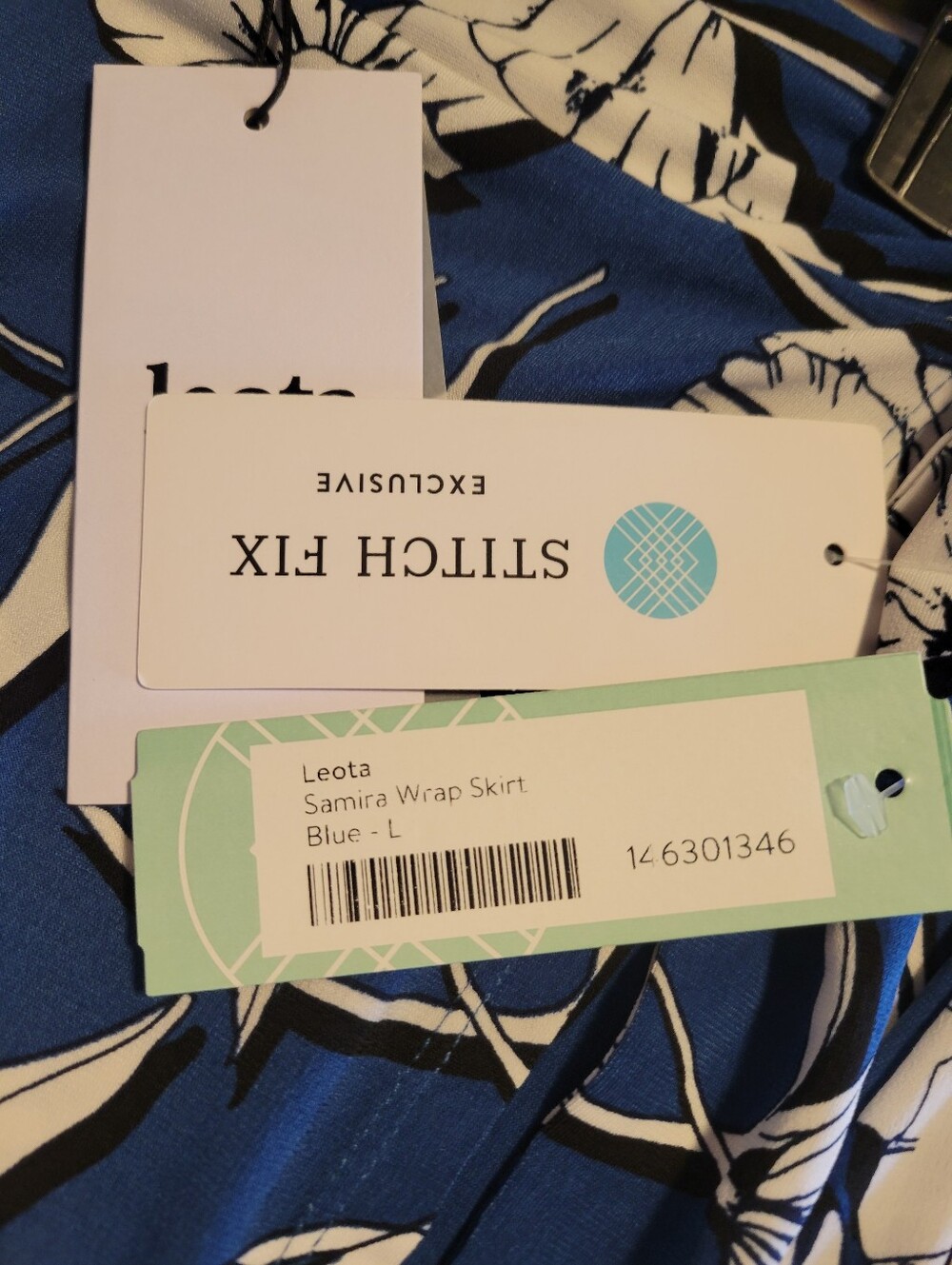 New womens Leota skirt size L in blue floral - Picture 4 of 4